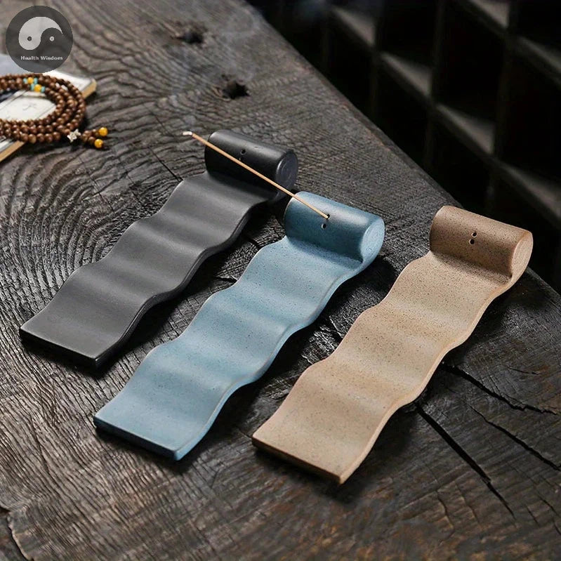 1pc Zen Meditation Incense Stick Holder - Ceramic Insence Stick Burner with Ash Catcher - Home Decor (Without Incense)-Health Wisdom™