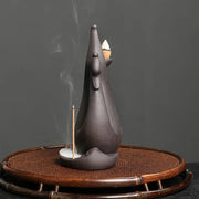 1pc,Cute Swan Waterfall Backflow Incense Burner Ceramic Home Desktop Decor Ornament Incense Fountain (Without Incense）-Health Wisdom™