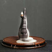 1pc,Cute Swan Waterfall Backflow Incense Burner Ceramic Home Desktop Decor Ornament Incense Fountain (Without Incense）-Health Wisdom™
