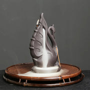 1pc,Cute Swan Waterfall Backflow Incense Burner Ceramic Home Desktop Decor Ornament Incense Fountain (Without Incense）-Health Wisdom™