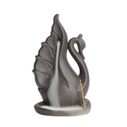 1pc,Cute Swan Waterfall Backflow Incense Burner Ceramic Home Desktop Decor Ornament Incense Fountain (Without Incense）-Health Wisdom™