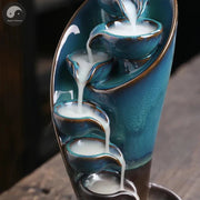 1pc,Handmade Torch Design Waterfall Incense Burner Creative Home Decor Incense Holder Portable Ceramic Censer (Without Incense)-Health Wisdom™
