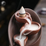 1pc,Handmade Torch Design Waterfall Incense Burner Creative Home Decor Incense Holder Portable Ceramic Censer (Without Incense)-Health Wisdom™