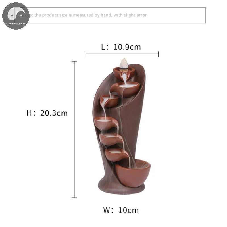 1pc,Handmade Torch Design Waterfall Incense Burner Creative Home Decor Incense Holder Portable Ceramic Censer (Without Incense)-Health Wisdom™