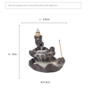 1pc,Waterfall Backflow Incense Burner with Lotus, Koi Fish Incense Stick Holder Indoor Aromatherapy（Without Incense)-Health Wisdom™