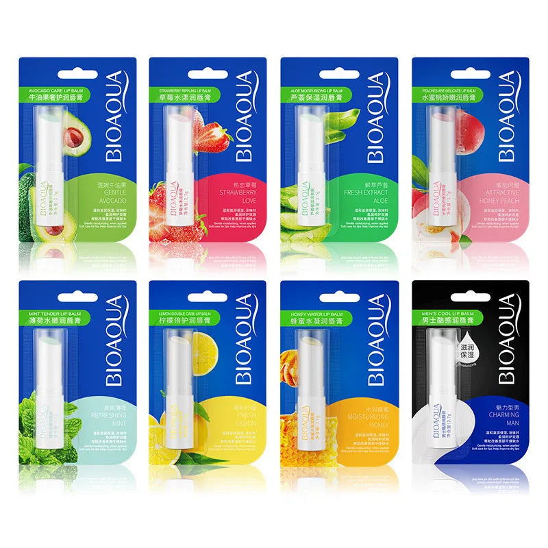 1pcs BIOAQUA Natural Fruits Lip Balm Moisturizing Jelly Nourishing Skin Care Lipstick Non-Stick Long-lasting Lips Care Cosmetics-Health Wisdom™