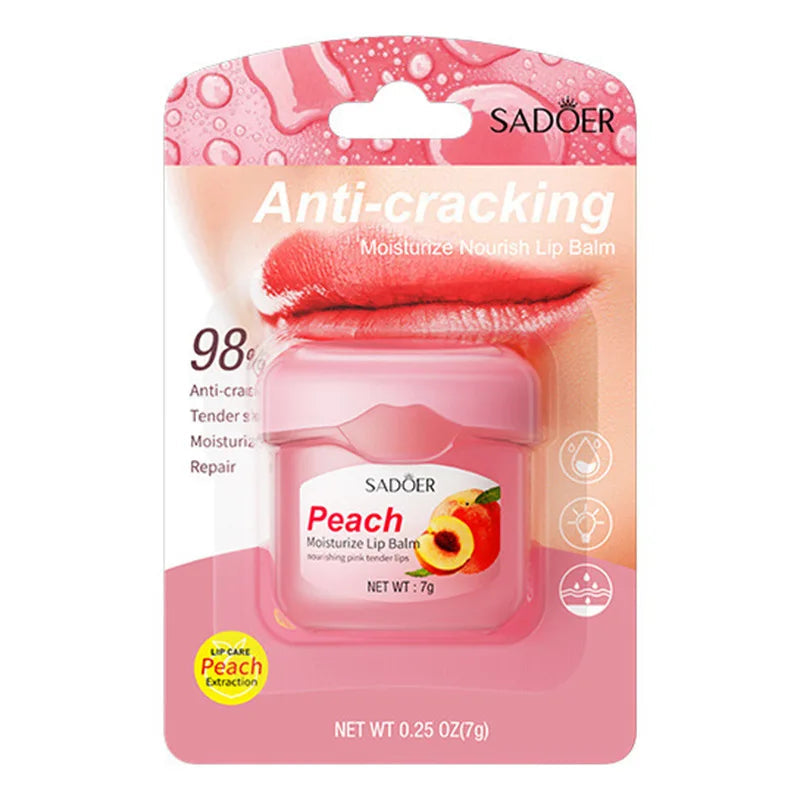 1pcs Honey Peach Lip Balm Long-lasting Moisturizing Non-sticky Lipstick Repairing Anti-wrinkle Lips Skin Care Lip Plumper-Health Wisdom™