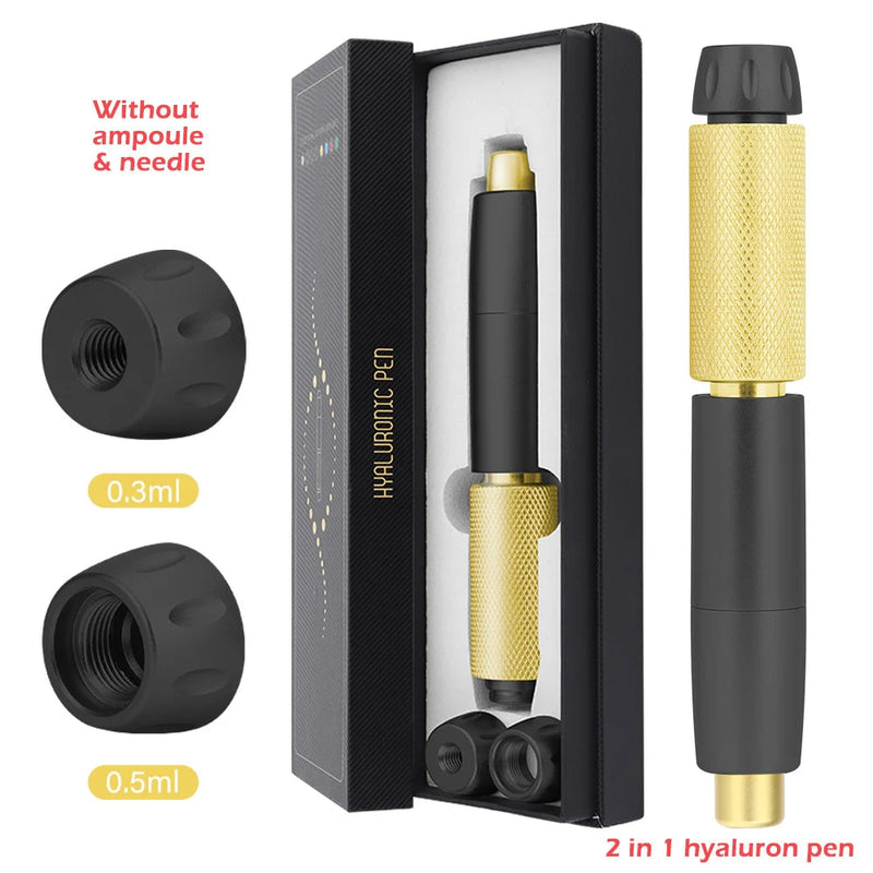 2 in1 Injection Gun Hyaluron Pen Kit + 0.3ml&0.5ml Ampoule Gold Hyaluronic Acid Pen Nebulizer Lip Injector Anti-Wrinkles Device-Health Wisdom™