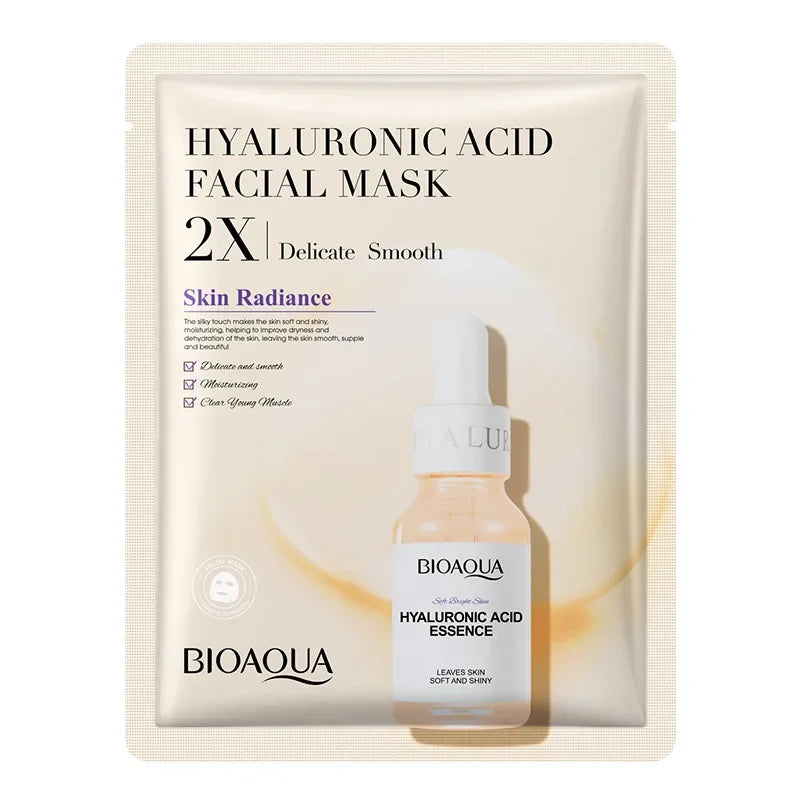 20 Pieces BIOAQUA Centella Collagen Vitamin C Facial Mask Moisturizing Refreshing Sheet Masks Hyaluronic Acid Skin Care Products-Health Wisdom™