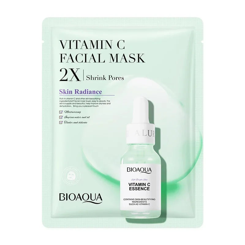 20 Pieces BIOAQUA Centella Collagen Vitamin C Facial Mask Moisturizing Refreshing Sheet Masks Hyaluronic Acid Skin Care Products-Health Wisdom™