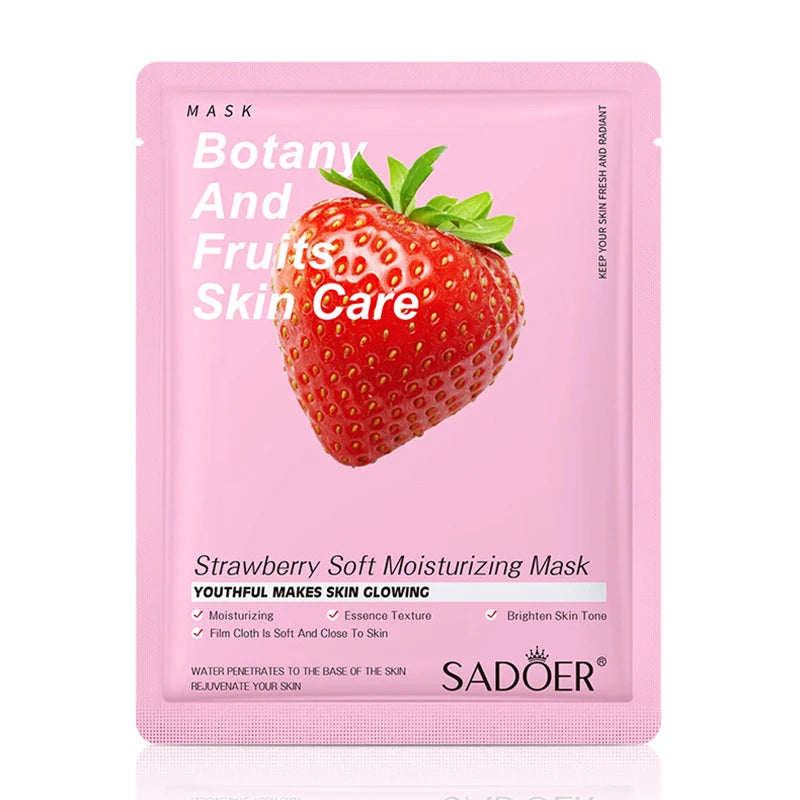 20 Pieces Natural Fruit Plant Facial Mask Sheets Moisturizing Oil-Control Blueberry Cucumber Pomegranate Fruit Aloe Face Mask-Health Wisdom™