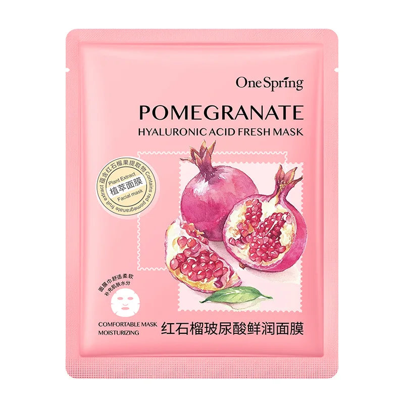 20 Pieces Natural Fruit Plant Facial Mask Sheets Moisturizing Oil-Control Blueberry Cucumber Pomegranate Fruit Aloe Face Mask-Health Wisdom™