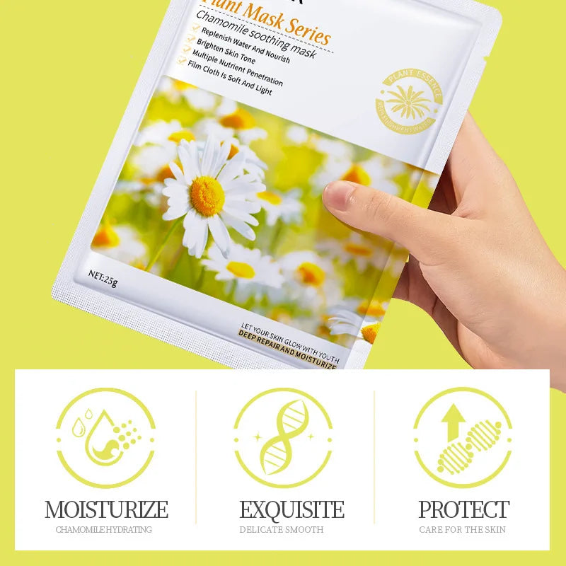 20 Pieces Natural Fruit Plant Facial Mask Sheets Moisturizing Oil-Control Blueberry Cucumber Pomegranate Fruit Aloe Face Mask-Health Wisdom™