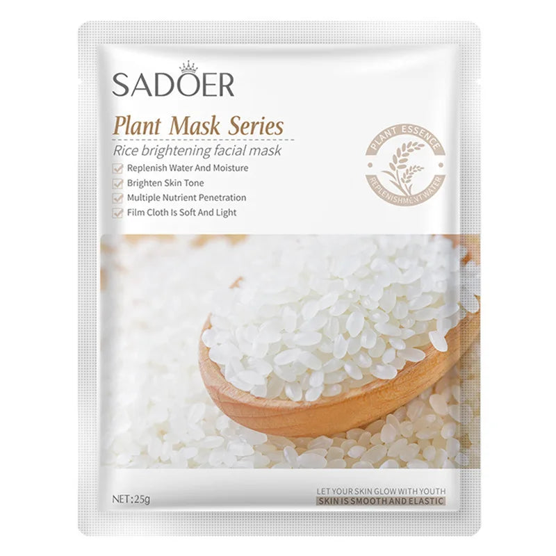 20 Pieces Plant Fruit Mask Sheets Set Hyaluronic Acid Rice Ginseng Broccoli Lavender Whitening Anti-wrinkle Skin Care-Health Wisdom™