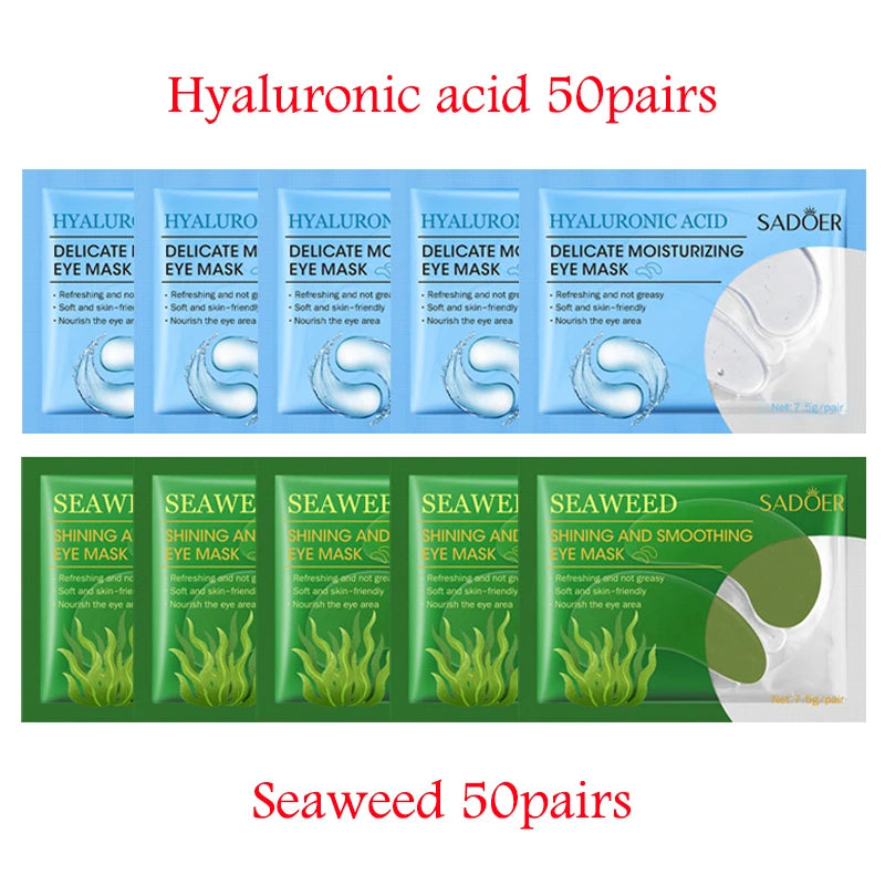 200pcs=100pairs Crystal Collagen Eye Mask Moisturizing Anti Dark Circles Eye Bags Anti-wrinkle Eye Patches Skin Care for Eyes-Health Wisdom™