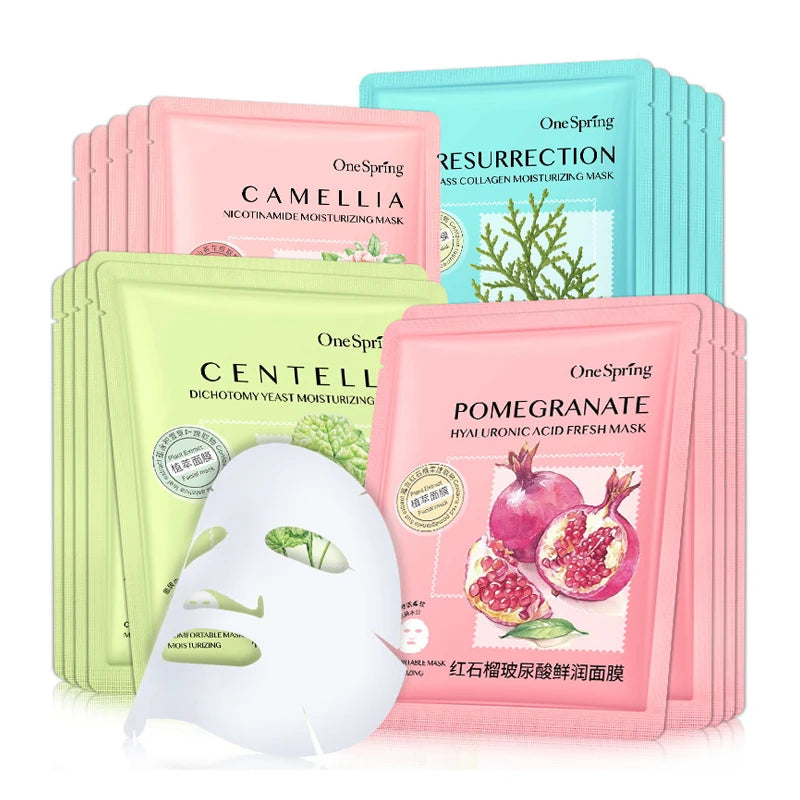 20Pcs Face Mask Combination Camellia Nicotinamide Facial Mask Moisturizing Oil Control Shrink Pores Anti Aging Skin Care Sets-Health Wisdom™