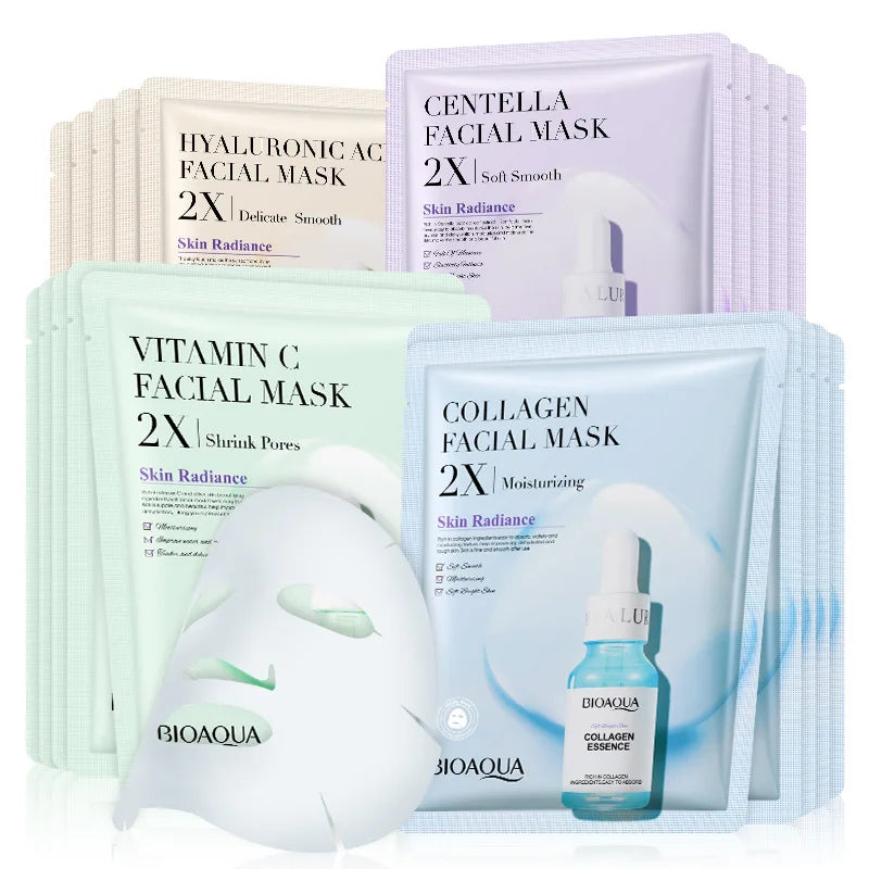 20Pcs Face Mask Sets Fresh Fruit Face Care Sheet Masks Hydrating Anti-aging Oil Control Acne Treatment Facial Mask Skin Care Set-Health Wisdom™