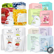 20Pcs Face Mask Sets Fresh Fruit Face Care Sheet Masks Hydrating Anti-aging Oil Control Acne Treatment Facial Mask Skin Care Set-Health Wisdom™