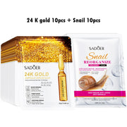 20pcs 24K Gold Vitamin C Hyaluronic Acid Face Mask Moisturizing skincare Anti Wrinkle Whitening Facial Masks Skin Care Products-Health Wisdom™