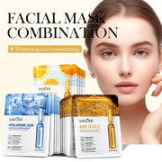 20pcs 24K Gold Vitamin C Hyaluronic Acid Face Mask Moisturizing skincare Anti Wrinkle Whitening Facial Masks Skin Care Products-Health Wisdom™
