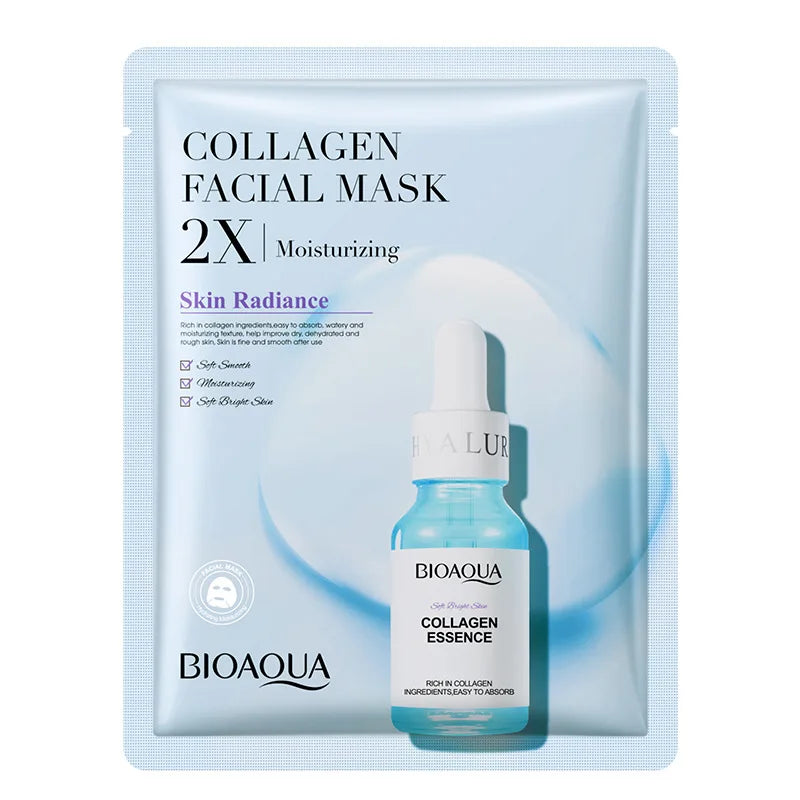 20pcs BIOAQUA Centella Collagen Face Mask Moisturizing Refreshing Sheet Masks Hyaluronic Acid Facial Mask Skin Care Products-Health Wisdom™