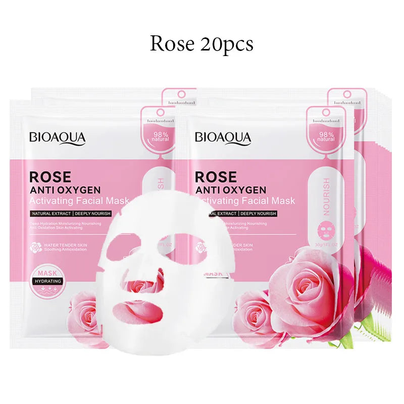20pcs BIOAQUA Snail Hyaluronic Acid Face Mask skincare Moisturizing Anti Wrinkle Whitening Facial Masks Face Skin Care Products-Health Wisdom™