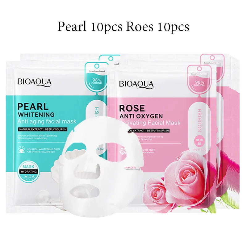 20pcs BIOAQUA Snail Hyaluronic Acid Face Mask skincare Moisturizing Anti Wrinkle Whitening Facial Masks Face Skin Care Products-Health Wisdom™
