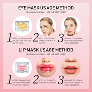 20pcs Crystal Collagen Gold Eye Mask Lip Patches Sets Moisturizing Anti-aging Anti-wrinkle Eye Patches Lip Mask Skin Care Sets-Health Wisdom™