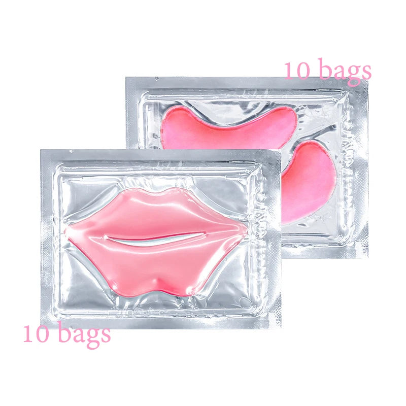 20pcs Crystal Collagen Gold Eye Mask Lip Patches Sets Moisturizing Anti-aging Anti-wrinkle Eye Patches Lip Mask Skin Care Sets-Health Wisdom™