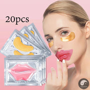 20pcs Crystal Collagen Gold Eye Mask Lip Patches Sets Moisturizing Anti-aging Anti-wrinkle Eye Patches Lip Mask Skin Care Sets-Health Wisdom™