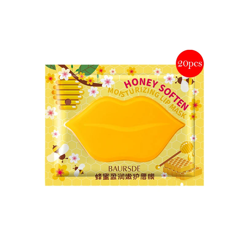 20pcs Crystal Collagen Lip Mask Lips Care Moisturizing Anti Wrinkle Labial Gel Pads Cherry Aloe Honey Lip Patch Lips Plumper-Health Wisdom™