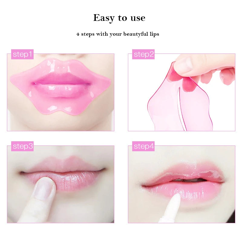 20pcs Crystal Collagen Lip Mask Lips Care Moisturizing Anti Wrinkle Labial Gel Pads Cherry Aloe Honey Lip Patch Lips Plumper-Health Wisdom™