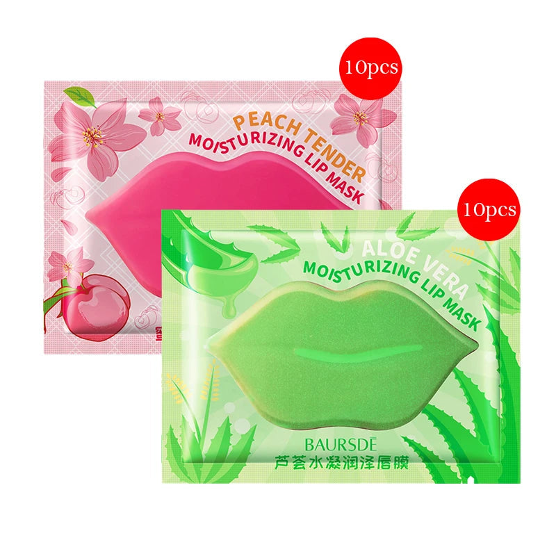 20pcs Crystal Collagen Lip Mask Lips Care Moisturizing Anti Wrinkle Labial Gel Pads Cherry Aloe Honey Lip Patch Lips Plumper-Health Wisdom™