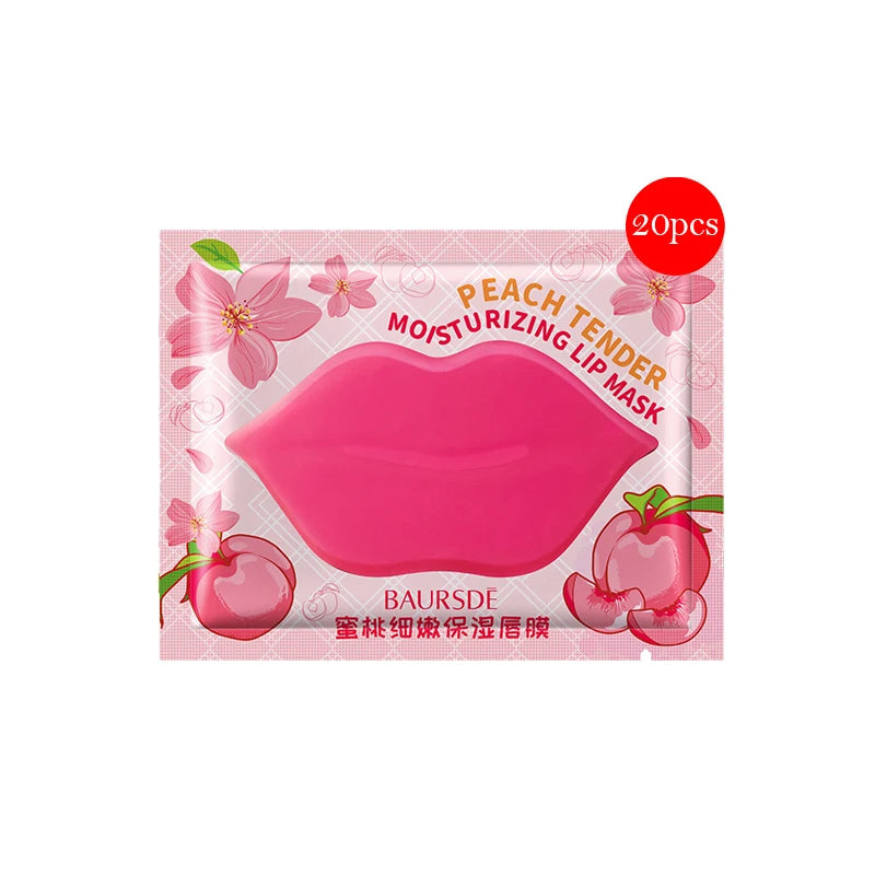 20pcs Crystal Collagen Lip Mask Lips Care Moisturizing Anti Wrinkle Labial Gel Pads Cherry Aloe Honey Lip Patch Lips Plumper-Health Wisdom™