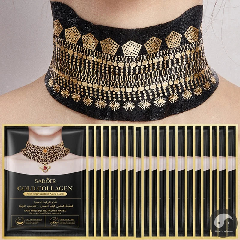 20pcs Gold Collagen Neck Mask Necks skincare Firming Masks Anti Wrinkle Anti-aging Moisturizing Beauty Necks Skin Care Products-Health Wisdom™