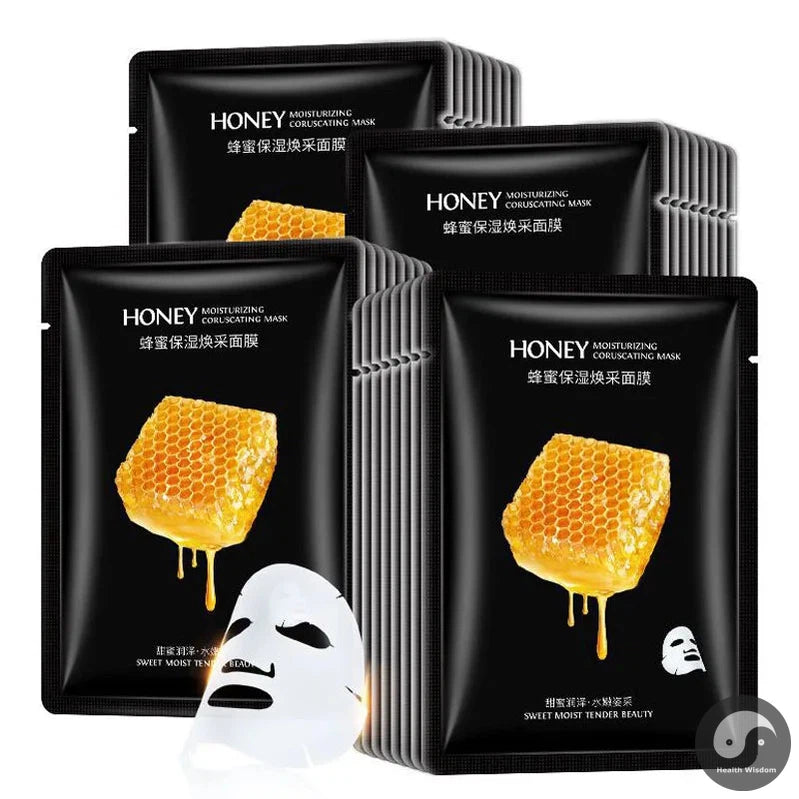 20pcs Honey Moisturizing Face Mask Anti-Aging Nourishing skincare Facial Masks Beauty Face Sheet Mask Skin Skin Care Products-Health Wisdom™