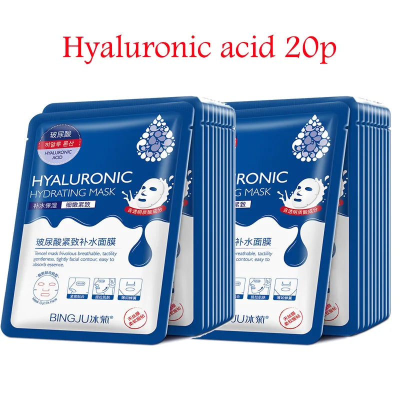 20pcs Snail Collagen Face Mask skincare Moisturizing Anti wrinkle Whitening Facial Masks Face Sheet Mask Korean Skin Care-Health Wisdom™