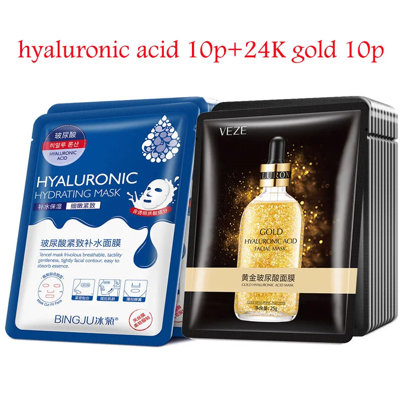20pcs Snail Collagen Face Mask skincare Moisturizing Anti wrinkle Whitening Facial Masks Face Sheet Mask Korean Skin Care-Health Wisdom™