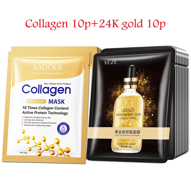20pcs Snail Collagen Face Mask skincare Moisturizing Anti wrinkle Whitening Facial Masks Face Sheet Mask Korean Skin Care-Health Wisdom™
