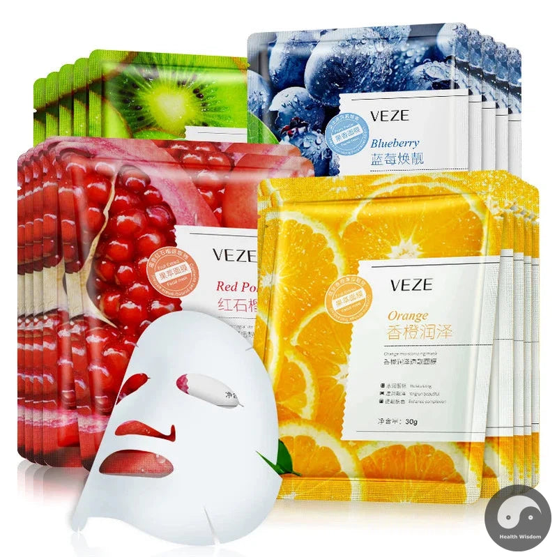 20pcs VENZEN Fruit Essence Facial Mask Moisturizing Anti-wrinkle Skincare Facial Masks Women Hydrating Facial Mask Skin Care-Health Wisdom™