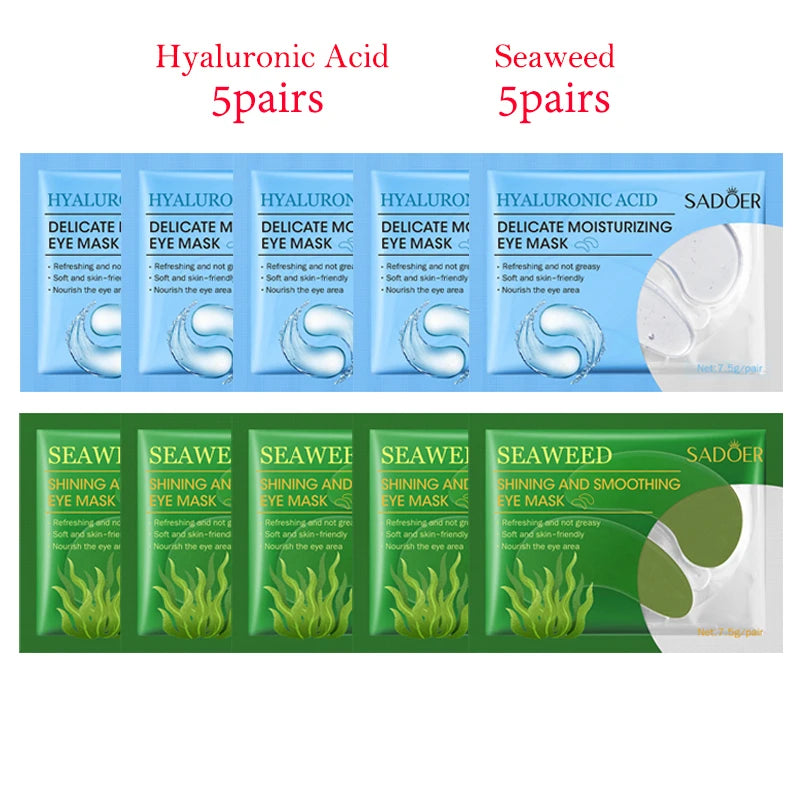 20pcs=10pairs Crystal Collagen Eye Mask Moisturizing Anti Dark Circles Anti-wrinkle skincare Eye Patches Skin Care for Eyes-Health Wisdom™