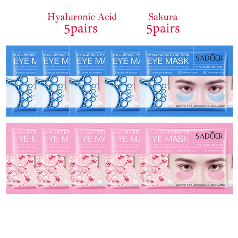 20pcs=10pairs Crystal Collagen Eye Mask Moisturizing Anti Dark Circles Anti-wrinkle skincare Eye Patches Skin Care for Eyes-Health Wisdom™