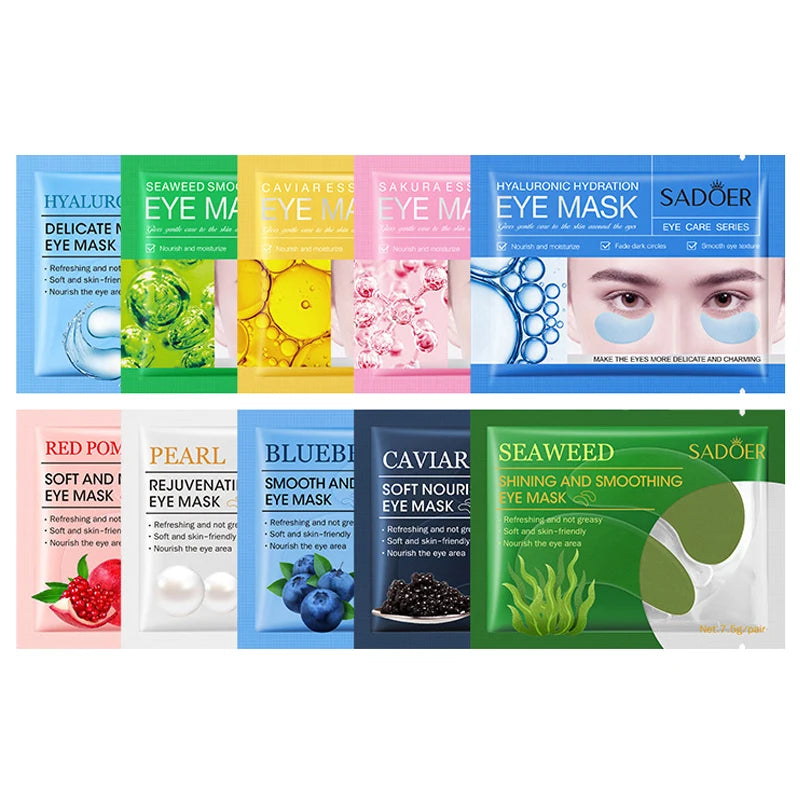 20pcs=10pairs Crystal Collagen Eye Mask Moisturizing Anti Dark Circles Anti-wrinkle skincare Eye Patches Skin Care for Eyes-Health Wisdom™