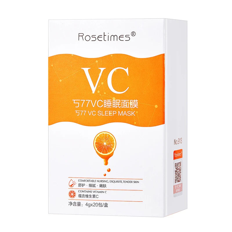 20pcs/lot Vitamin C Sleeping Mask Face No-wash Moisturizing Skin Rejuvenation Firming Disposable Sleep Facial Mask For Skin Care-Health Wisdom™