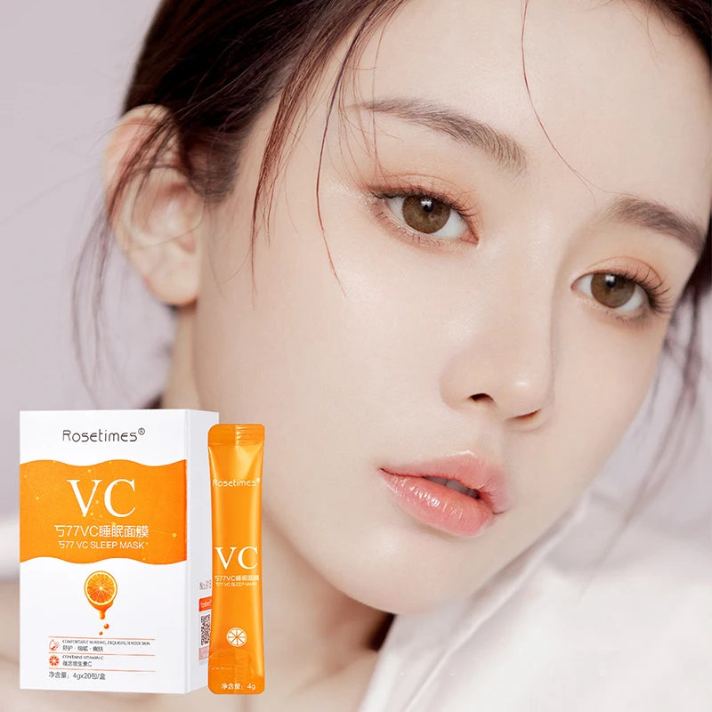 20pcs/lot Vitamin C Sleeping Mask Face No-wash Moisturizing Skin Rejuvenation Firming Disposable Sleep Facial Mask For Skin Care-Health Wisdom™
