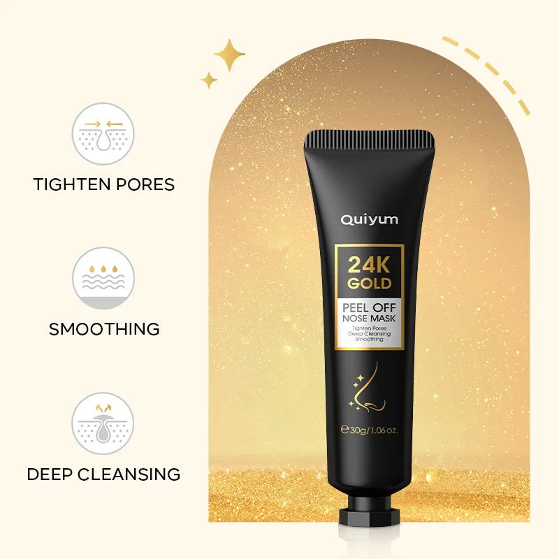 24K Gold Blackhead Removal Mask Deep Cleaning Moisturizing Remove Black Head Peel Off Nose Mask Blackhead Remover Peeling Masks-Health Wisdom™