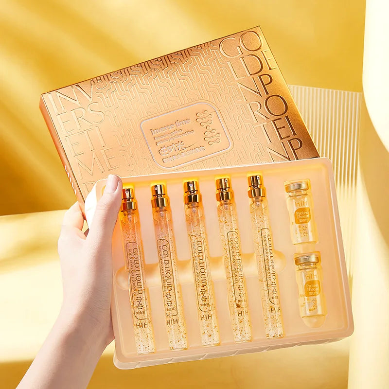 24K Gold Face Serum Active Collagen Silk Thread Facial Essence Anti-wrinkle Moisturizing Hyaluronic Serum for Face Skin Care-Health Wisdom™