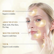 24K Gold Hyaluronic Acid Eye Mask to get rid of under-eye bags skin care products collagen eye patch Korean cosmetics Beauty-Health Wisdom™