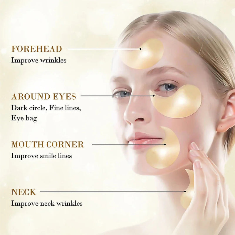 24K Gold Hyaluronic Acid Eye Mask to get rid of under-eye bags skin care products collagen eye patch Korean cosmetics Beauty-Health Wisdom™
