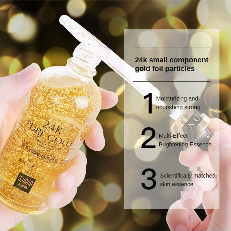24K Gold Hyaluronic Acid Nicotinamide Face Serum Replenishment Moisturize Shrink Pore Brighten Skin Care Firming Facial Essence-Health Wisdom™